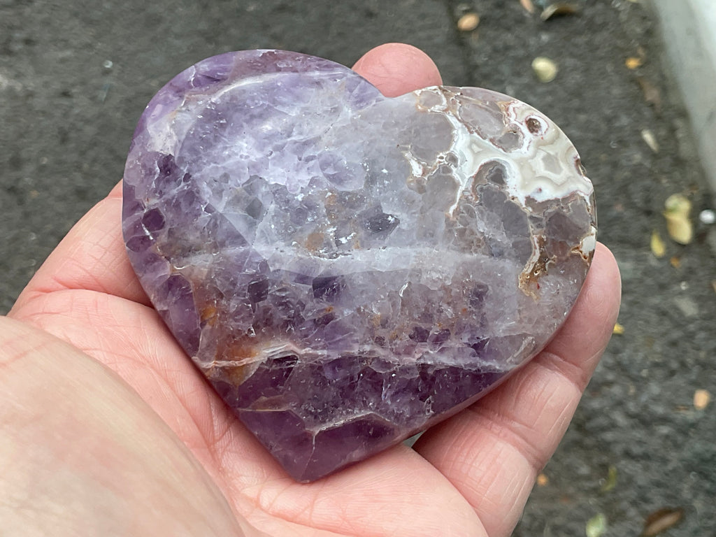 176g Amethyst Agate Heart 4A