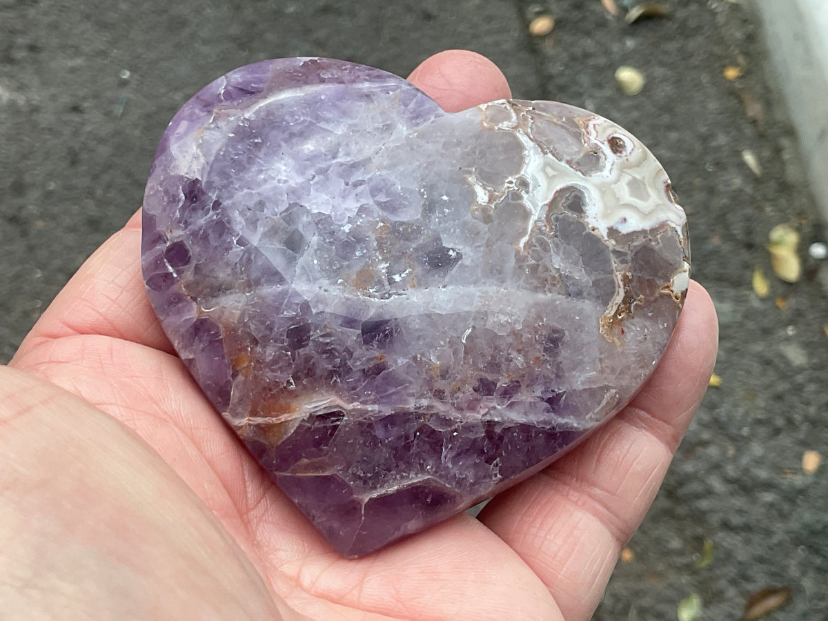176g Amethyst Agate Heart 4A