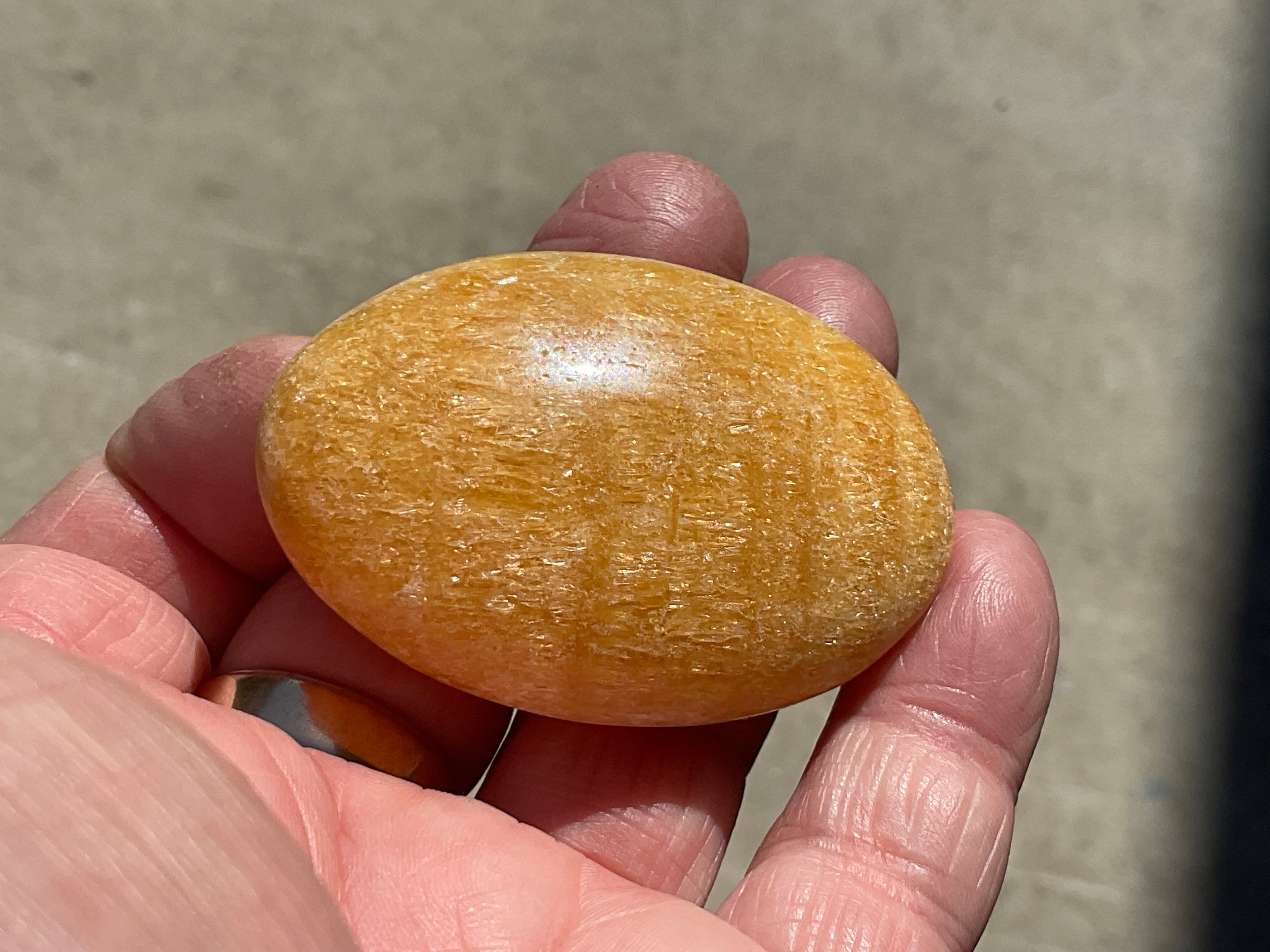 64g “Orange Fire” Calcite Palmstone 3A