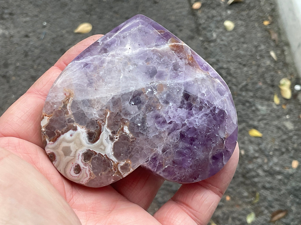 176g Amethyst Agate Heart 4A
