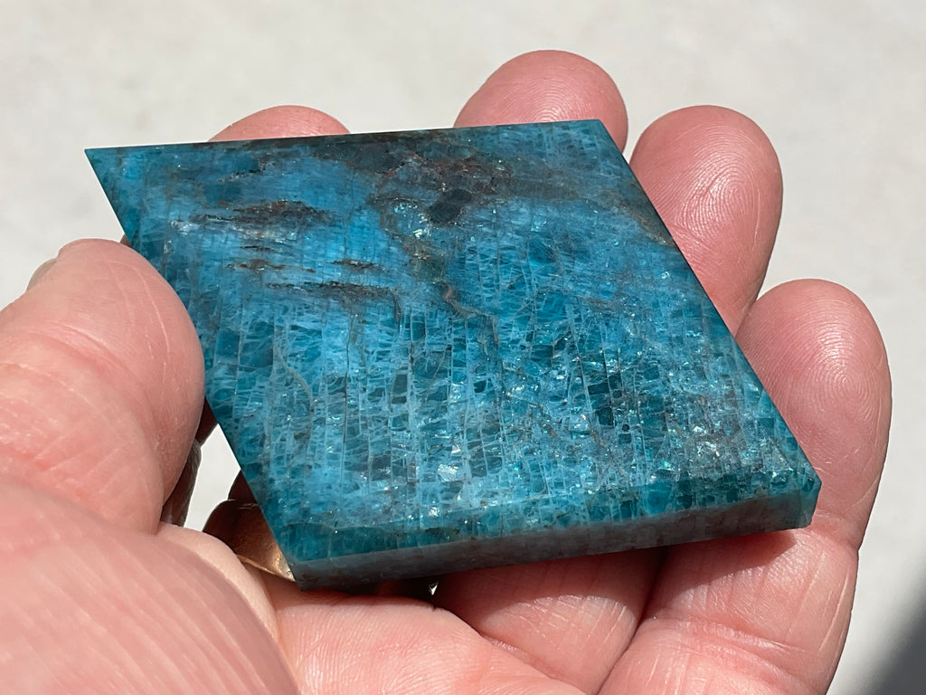 64g Blue Apatite Polished Diamond with stand 1B