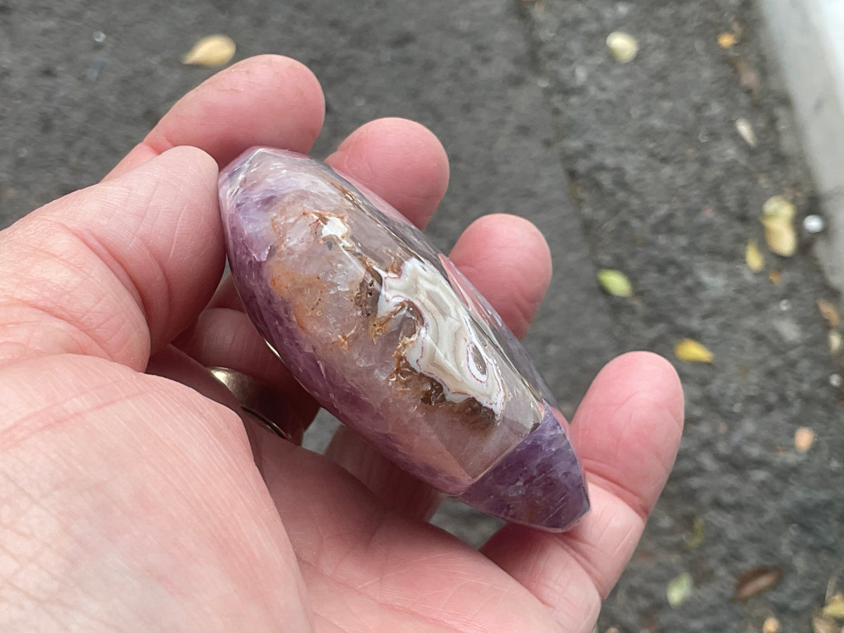 176g Amethyst Agate Heart 4A