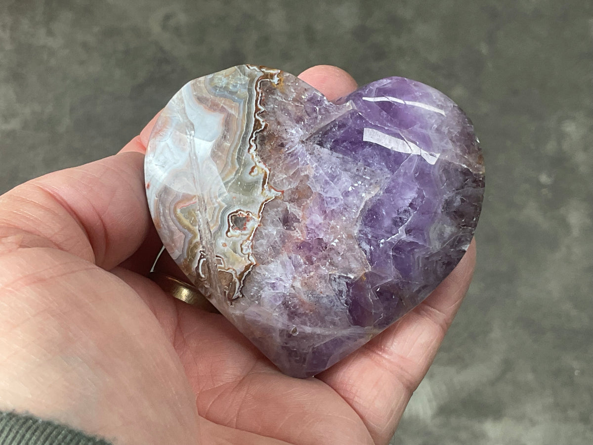 180g Amethyst Agate Heart 4B