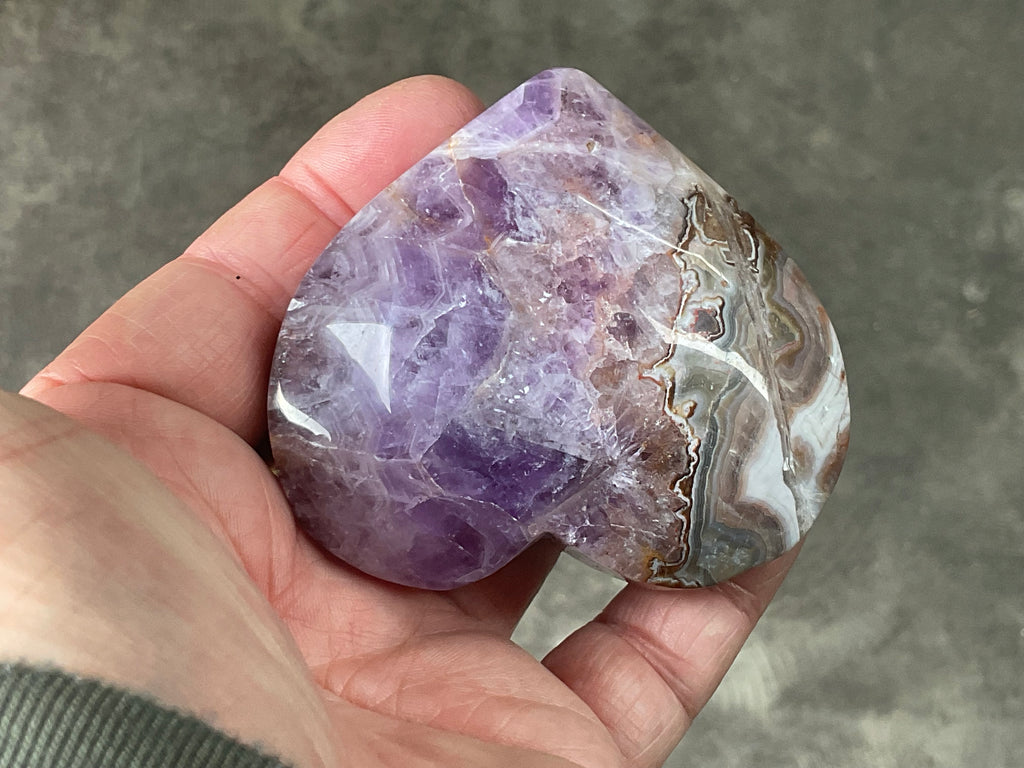 180g Amethyst Agate Heart 4B