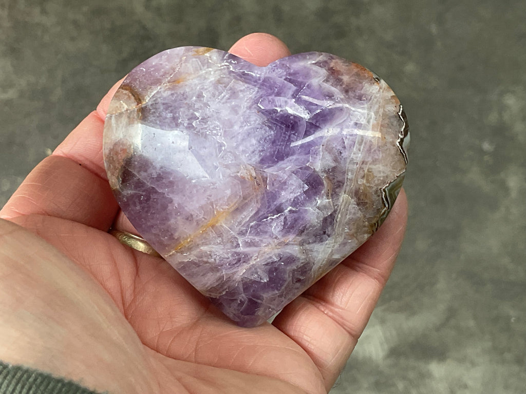 180g Amethyst Agate Heart 4B