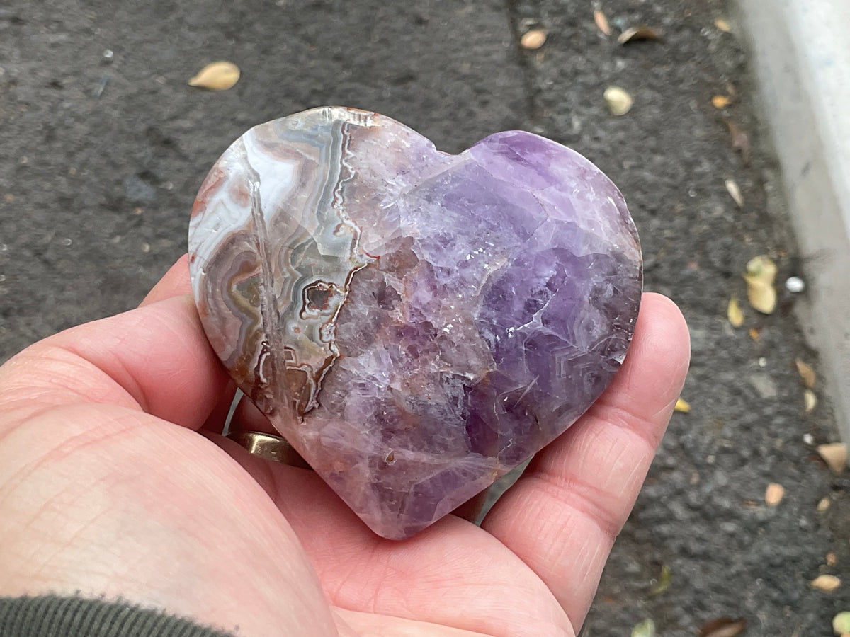 180g Amethyst Agate Heart 4B