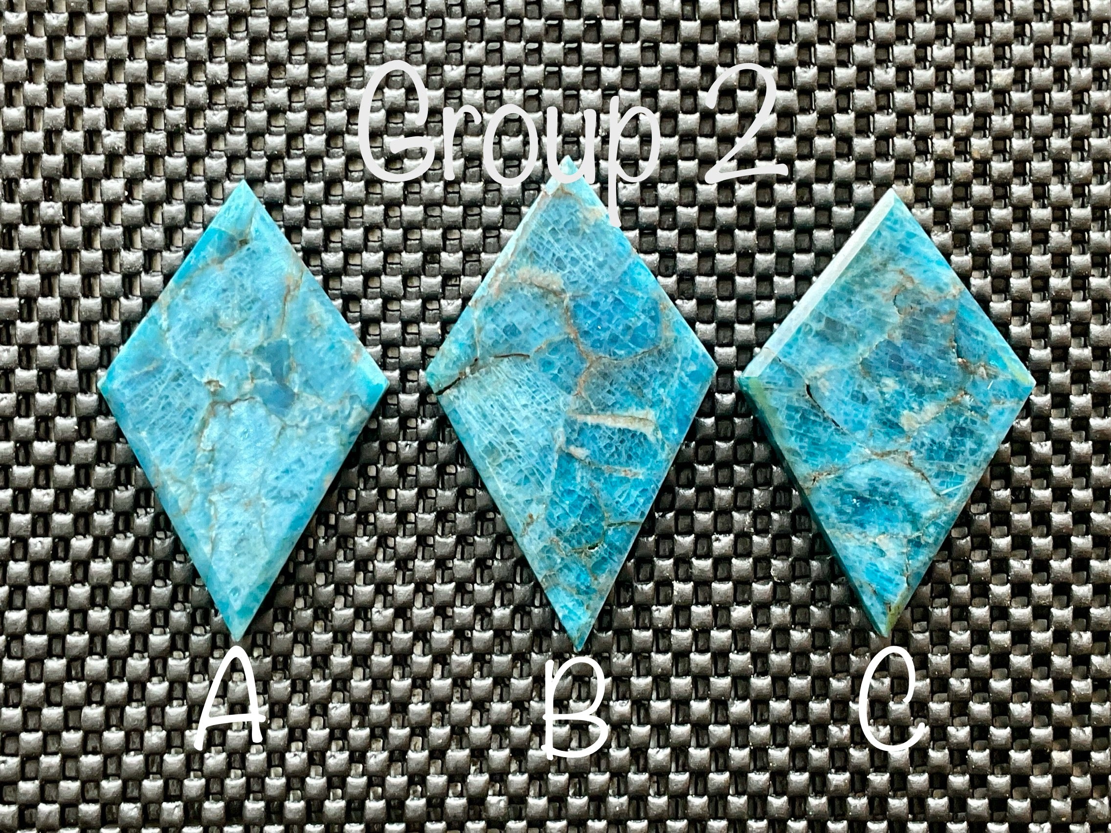 82g Blue Apatite Polished Diamond with stand 2B