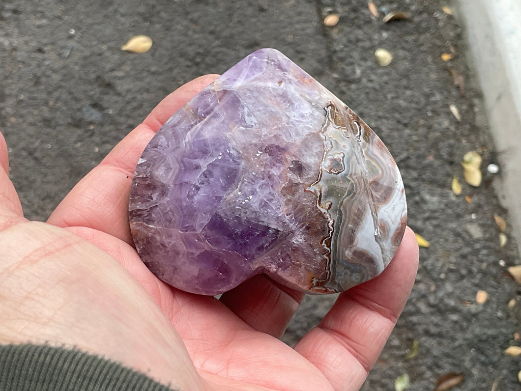 180g Amethyst Agate Heart 4B