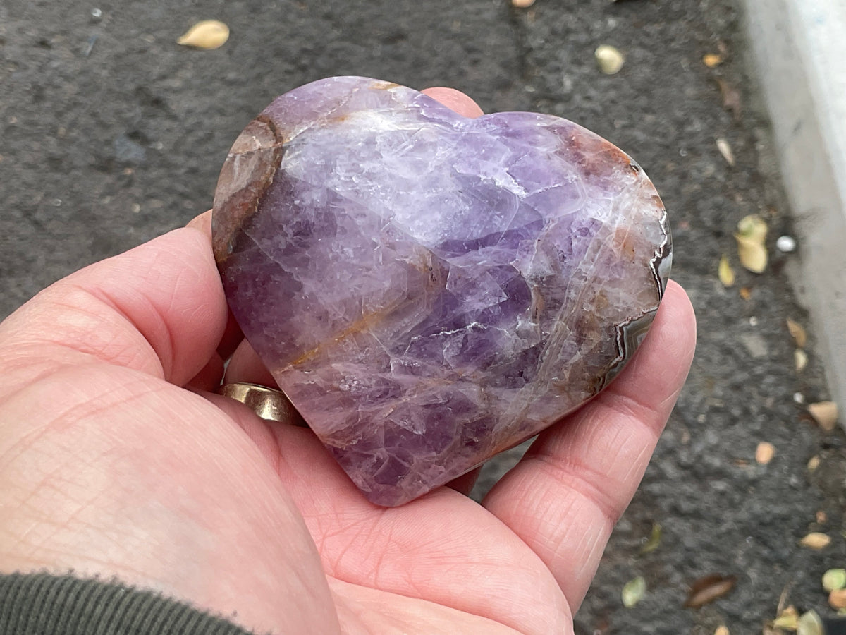 180g Amethyst Agate Heart 4B