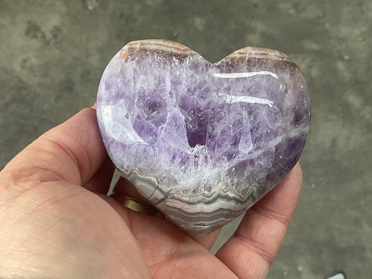 256g Amethyst Agate Heart 4C