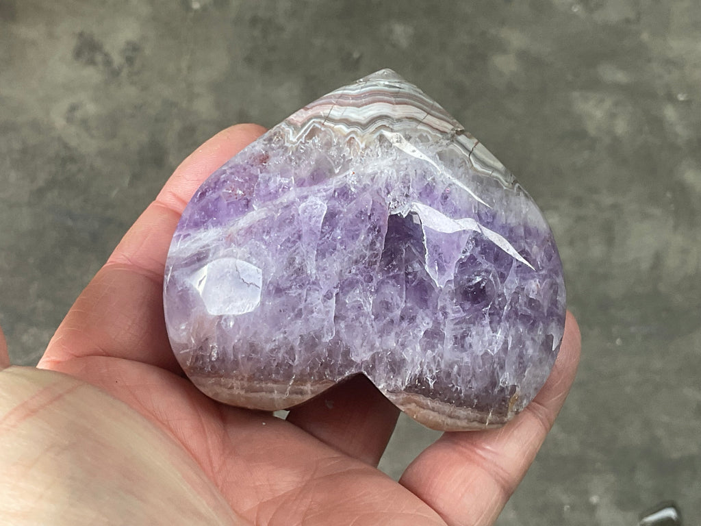 256g Amethyst Agate Heart 4C