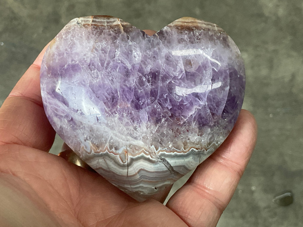 256g Amethyst Agate Heart 4C