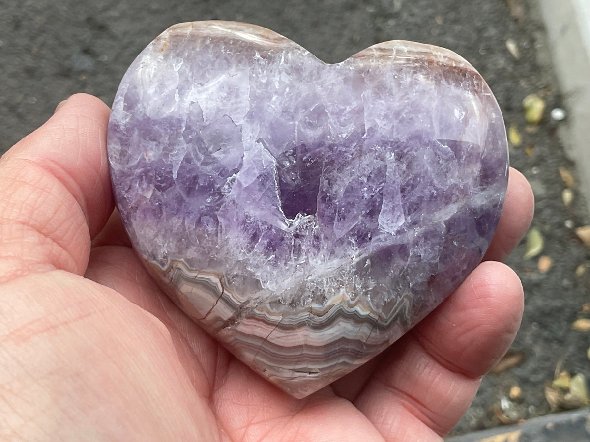 256g Amethyst Agate Heart 4C