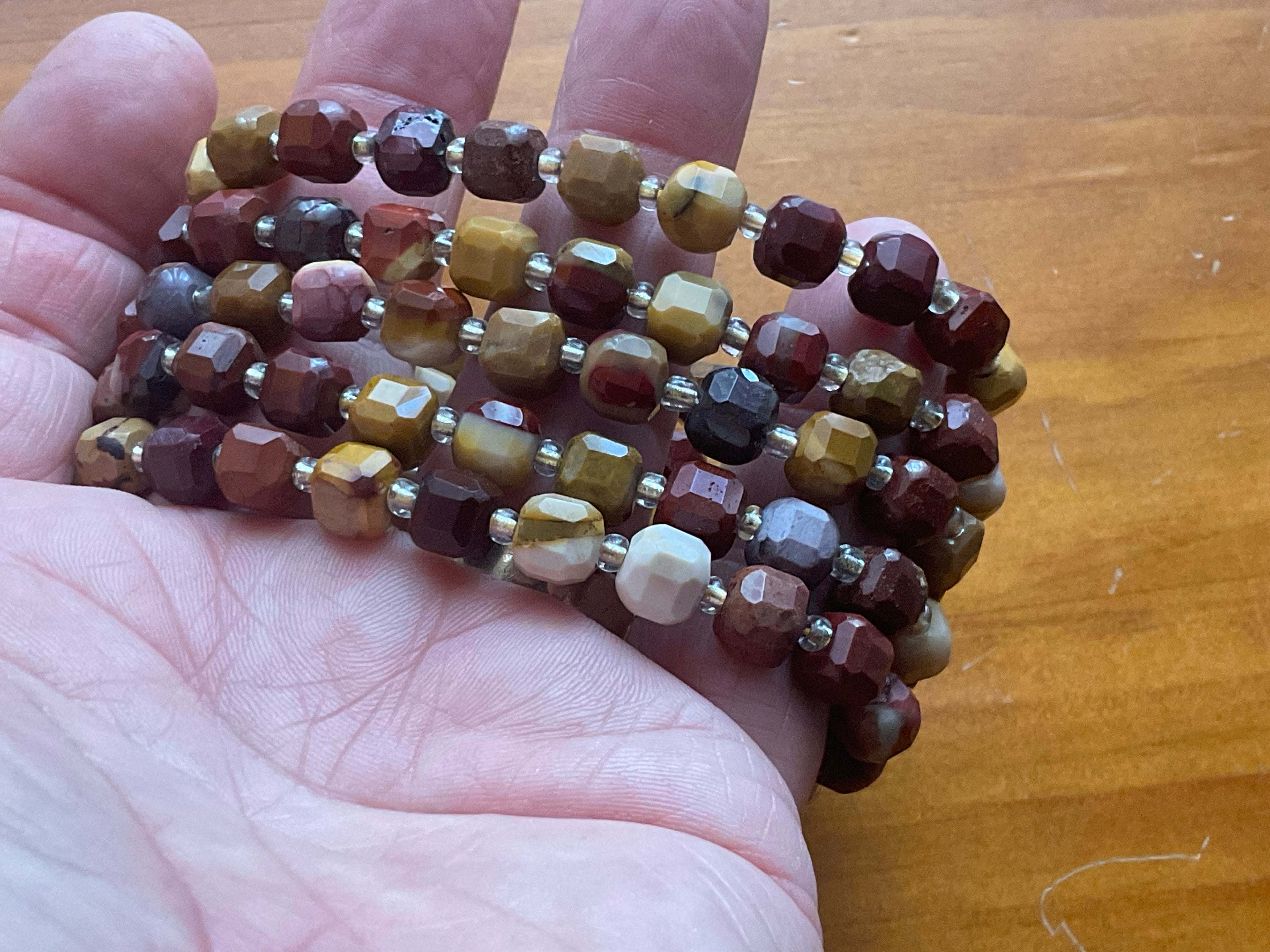 Mookaite Faceted Bead with Spacers Bracelet