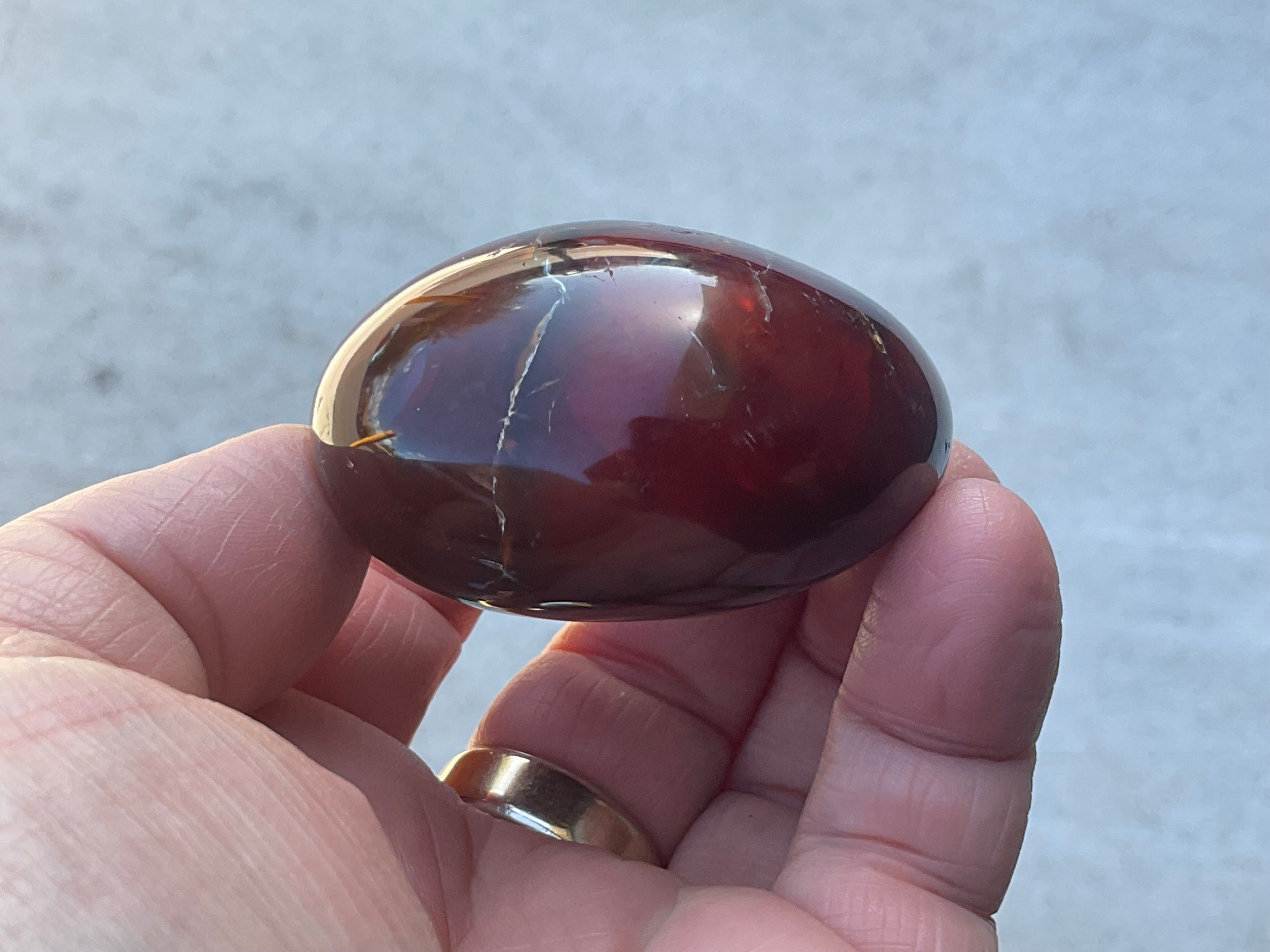 118g Carnelian Orca Agate Palmstone 3B