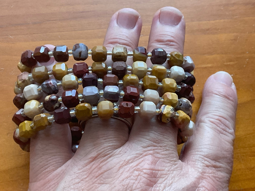 Mookaite Faceted Bead with Spacers Bracelet