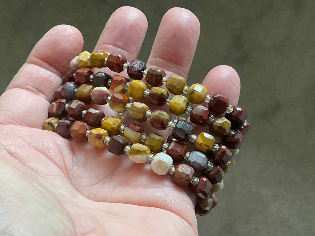 Mookaite Faceted Bead with Spacers Bracelet