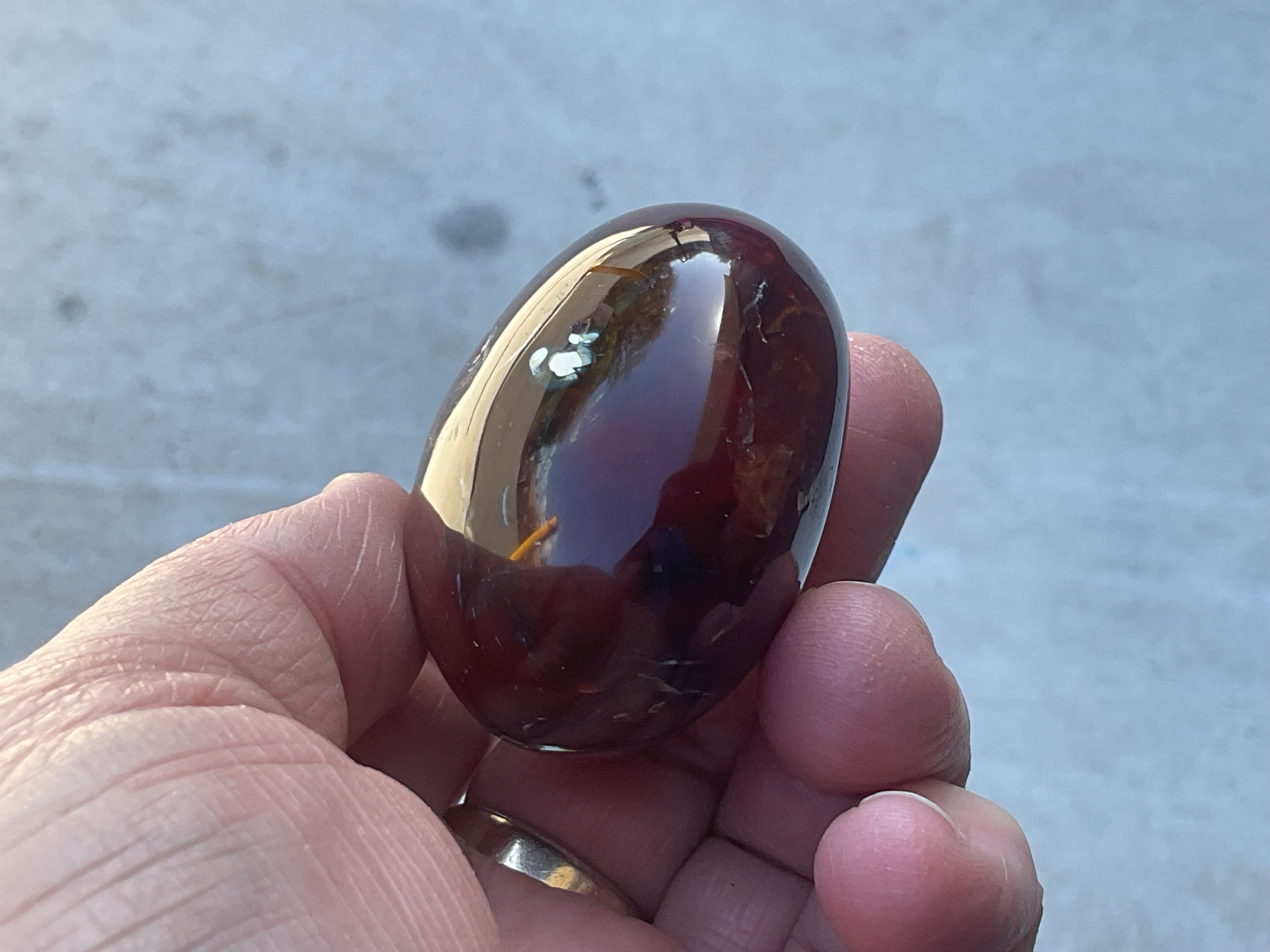 118g Carnelian Orca Agate Palmstone 3B