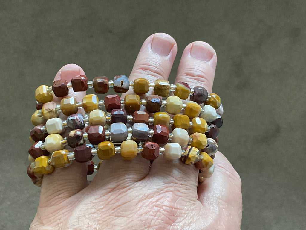 Mookaite Faceted Bead with Spacers Bracelet