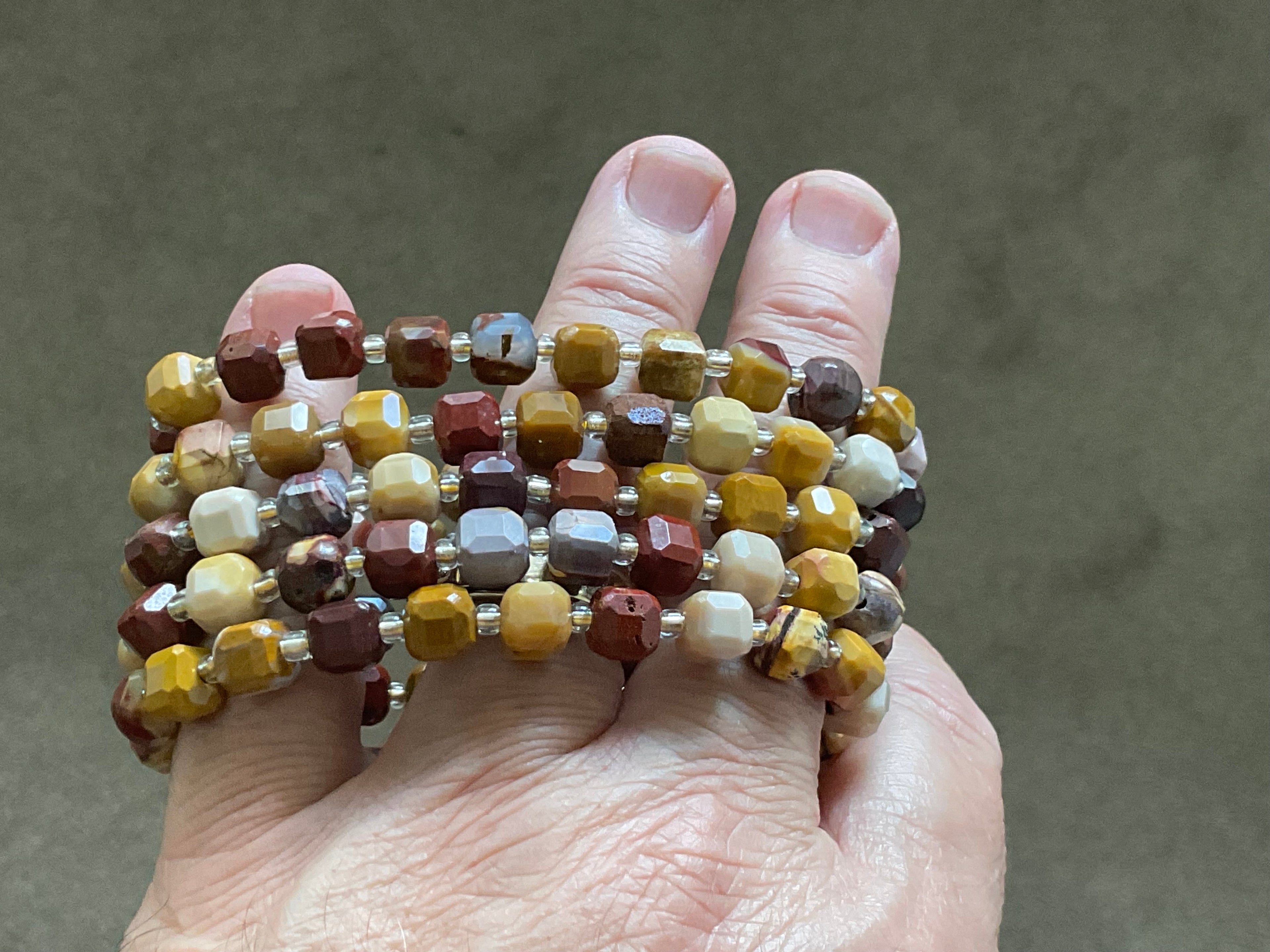 Mookaite Faceted Bead with Spacers Bracelet