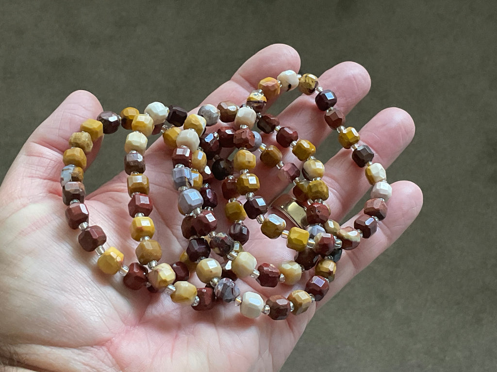 Mookaite Faceted Bead with Spacers Bracelet