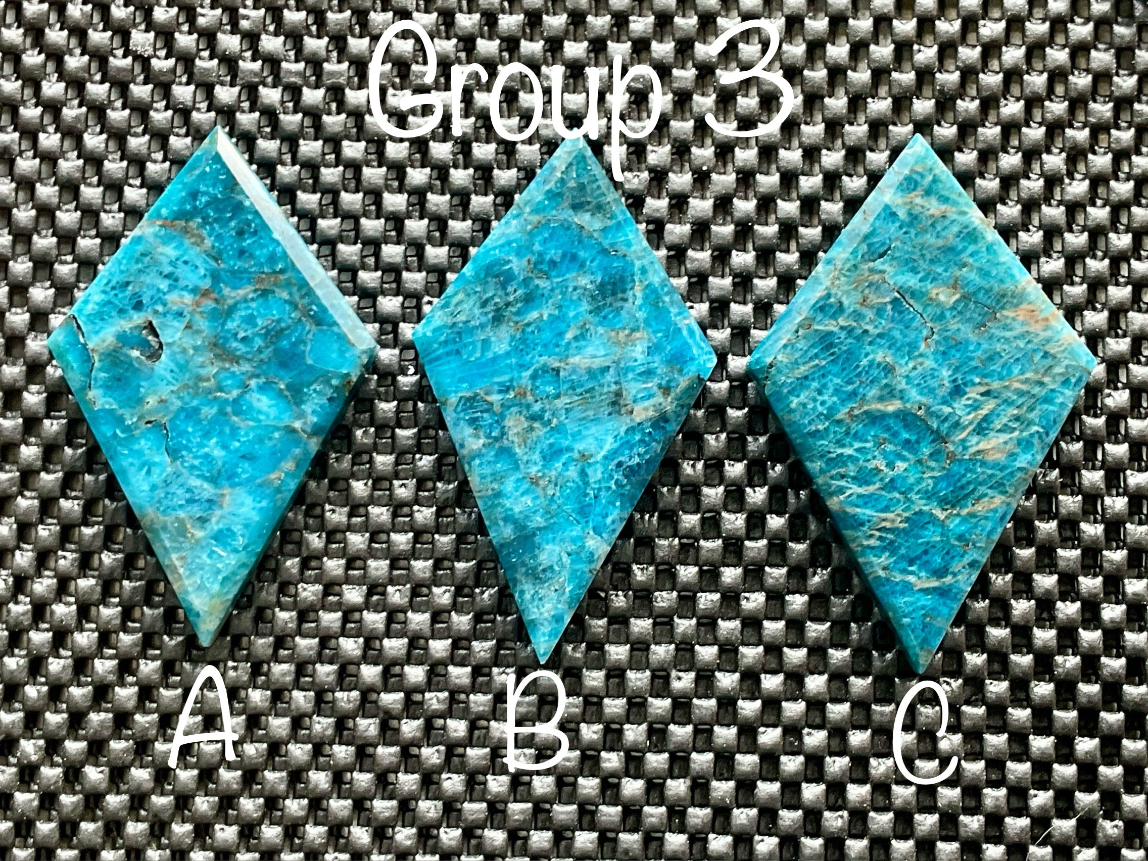 88g Blue Apatite Polished Diamond with stand 3C