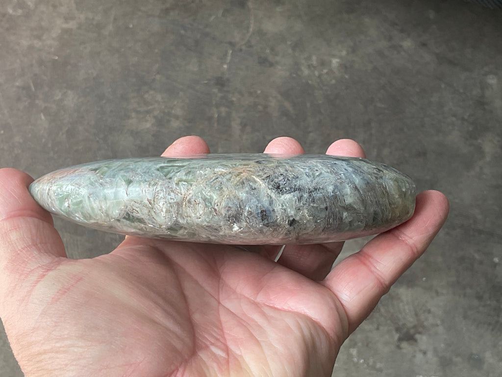 635g Polished Blue/Green Kyanite Teardrop Freeform 2C
