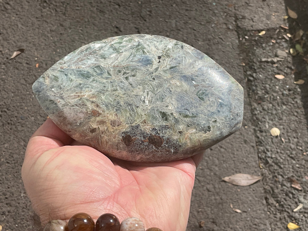 635g Polished Blue/Green Kyanite Teardrop Freeform 2C