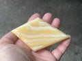 123g Orange Banded Calcite Polished Freeform Diamond 1C