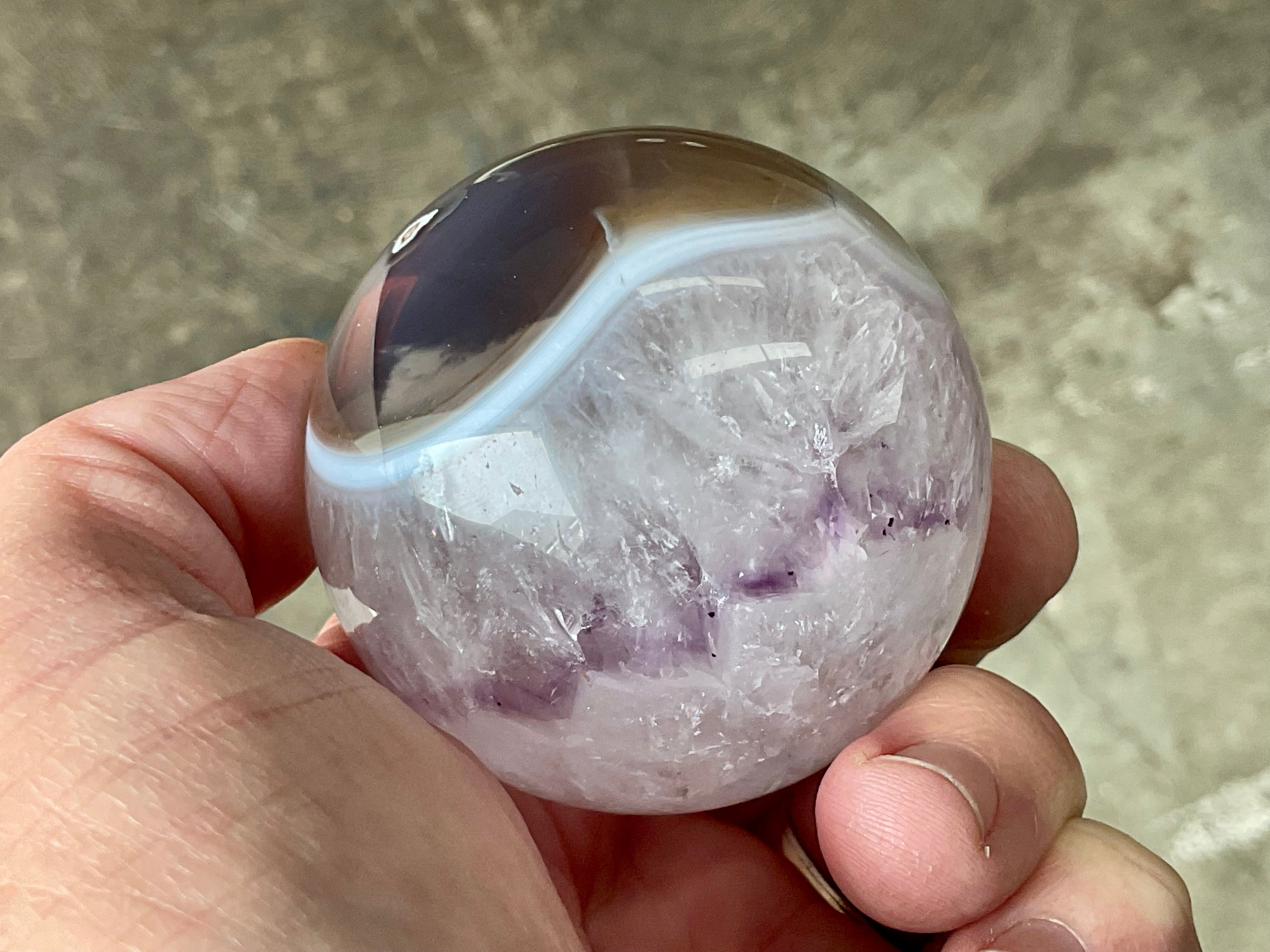 272g Amethyst/Agate Sphere A