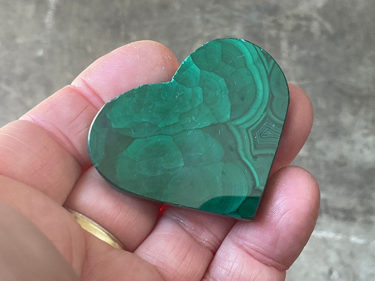 48g Polished Malachite Heart 4C