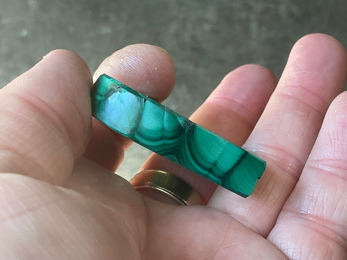 48g Polished Malachite Heart 4C
