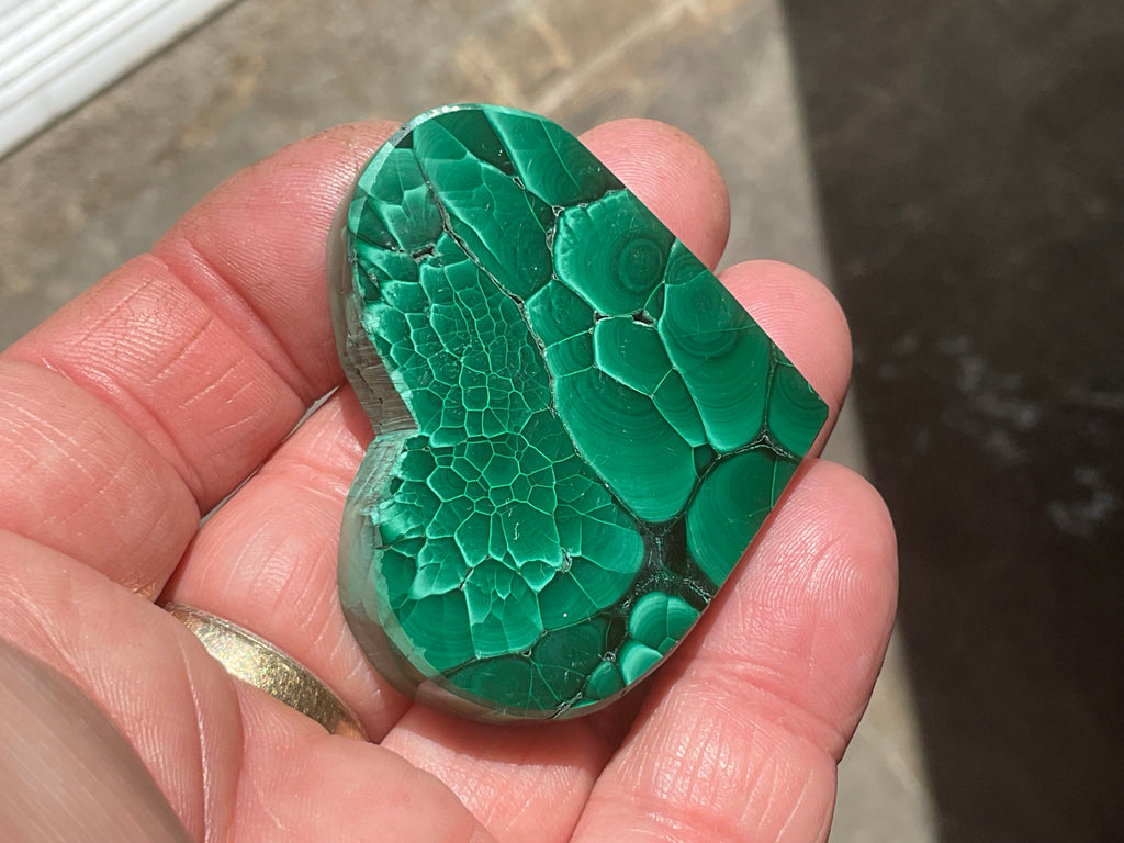 48g Polished Malachite Heart 4C