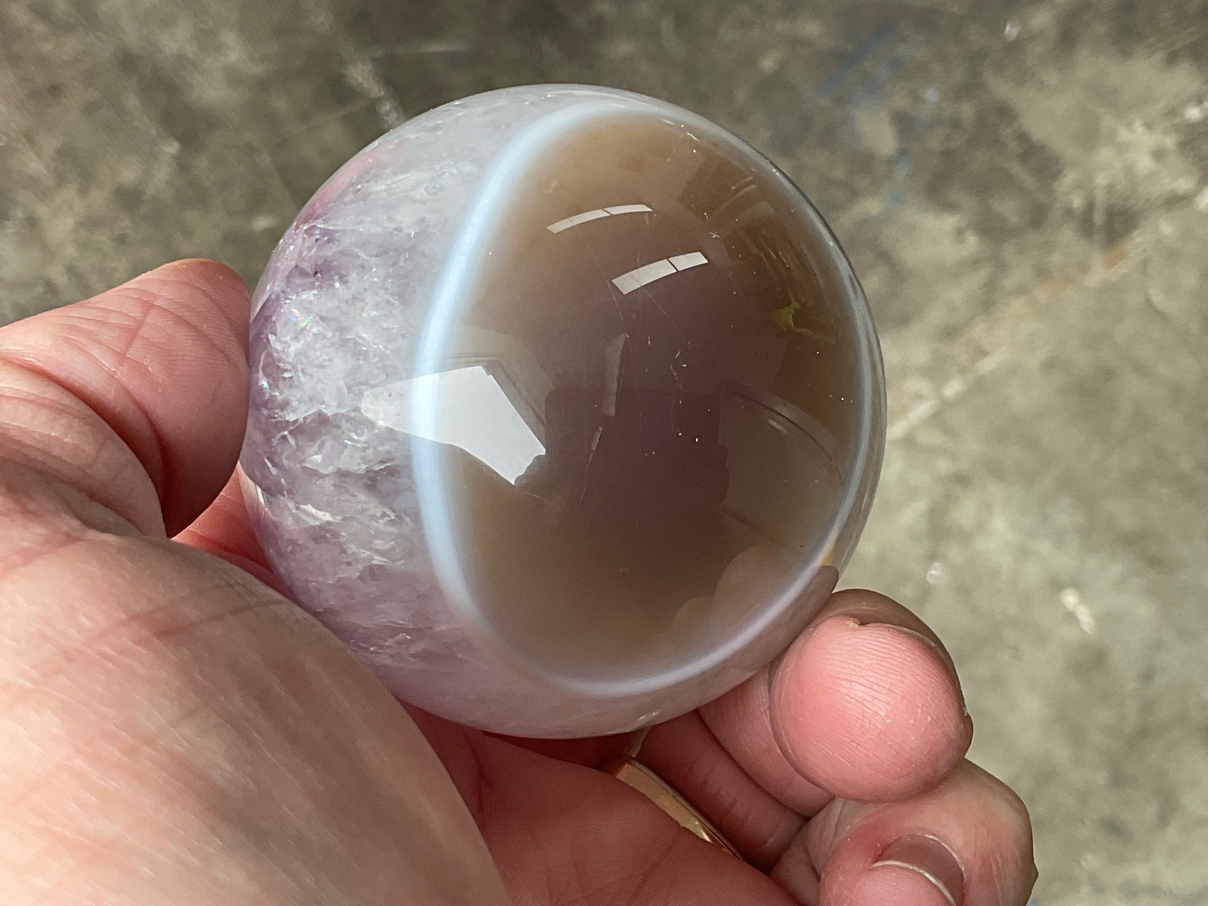 296g Amethyst Agate Sphere B
