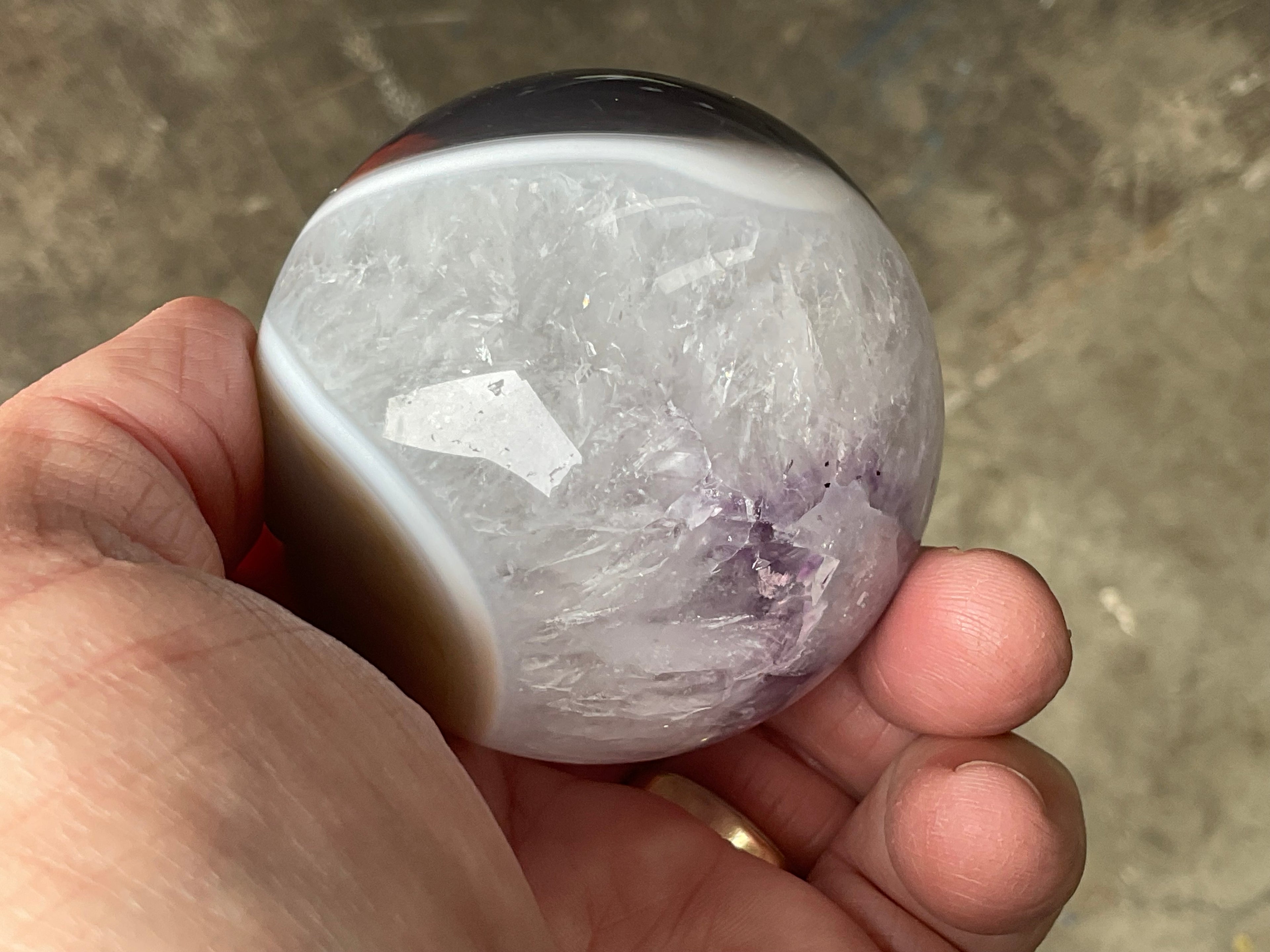 296g Amethyst Agate Sphere B