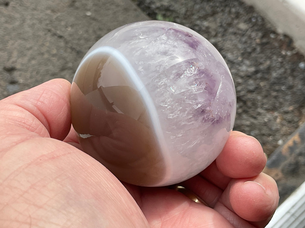 296g Amethyst Agate Sphere B