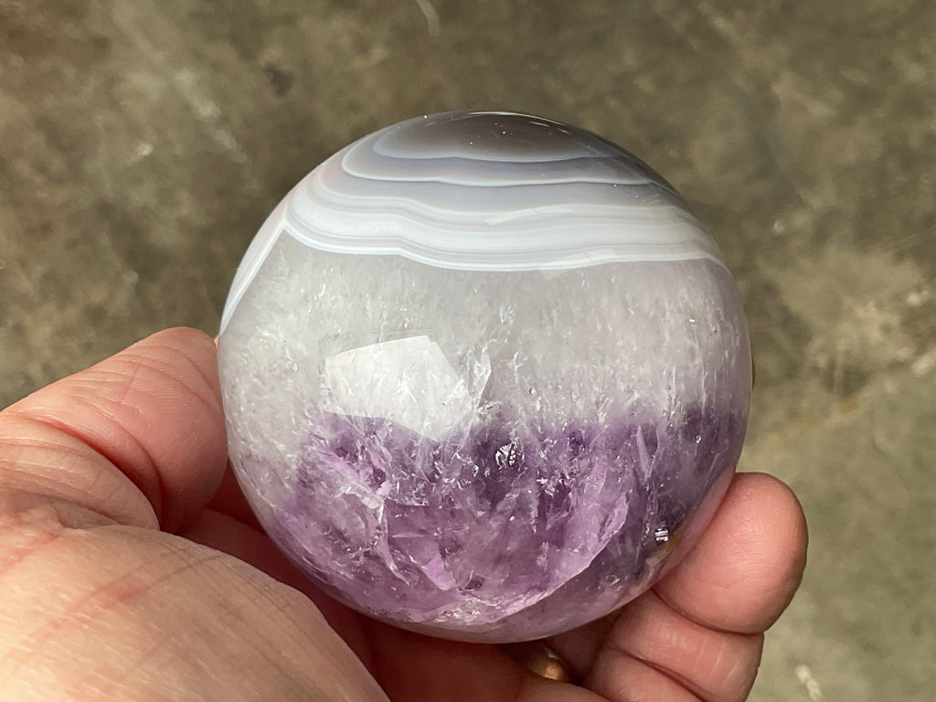 372g Amethyst Agate Sphere C