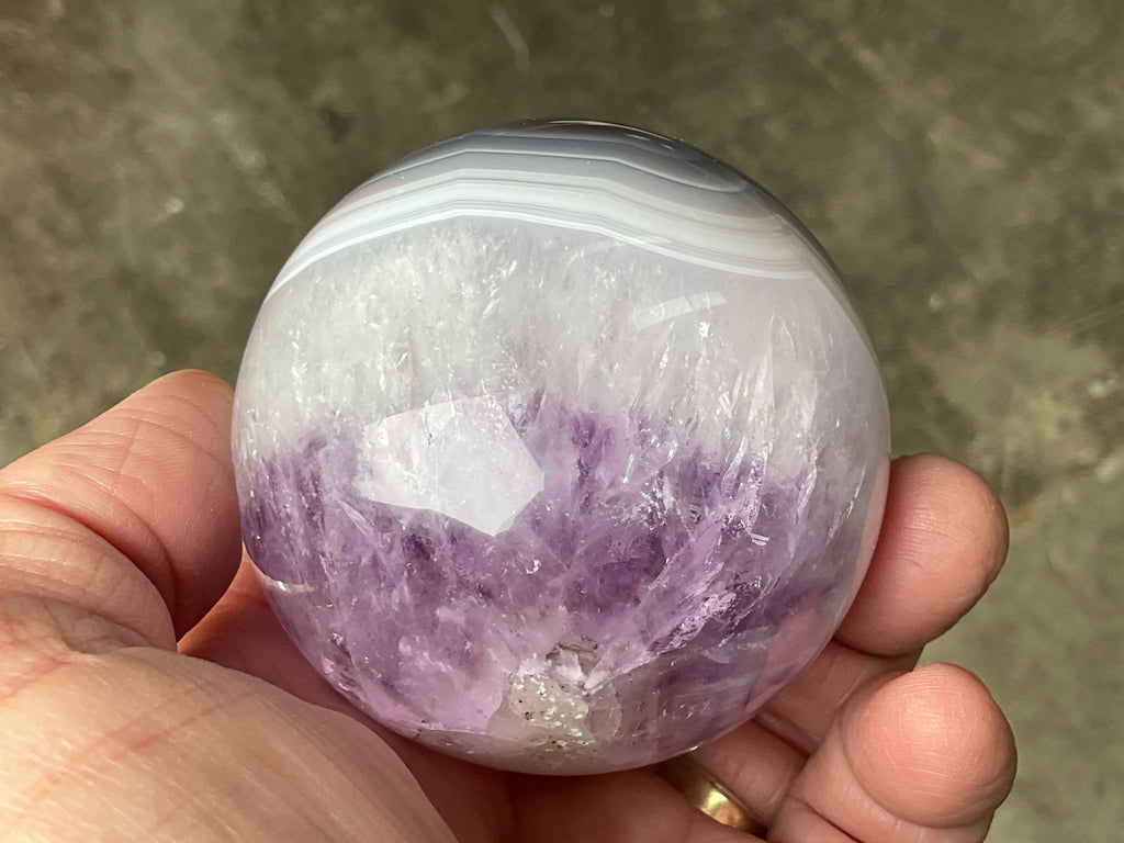 372g Amethyst Agate Sphere C