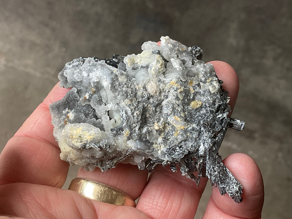 74g Stibnite in Quartz Specimen 1A