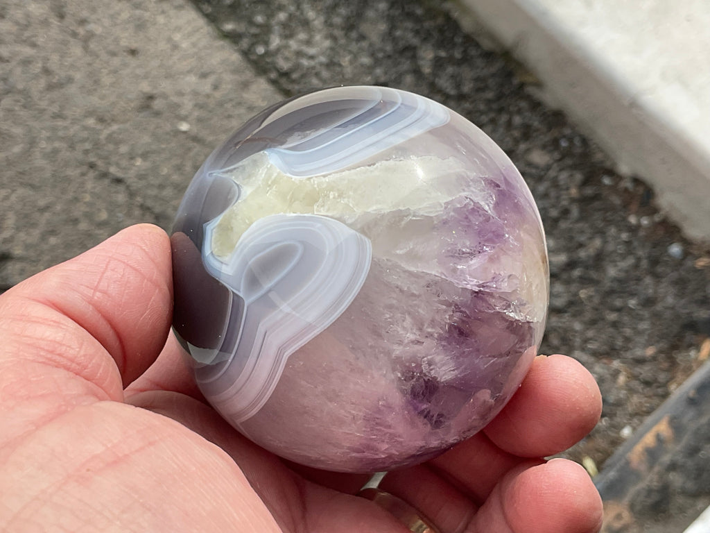 372g Amethyst Agate Sphere C