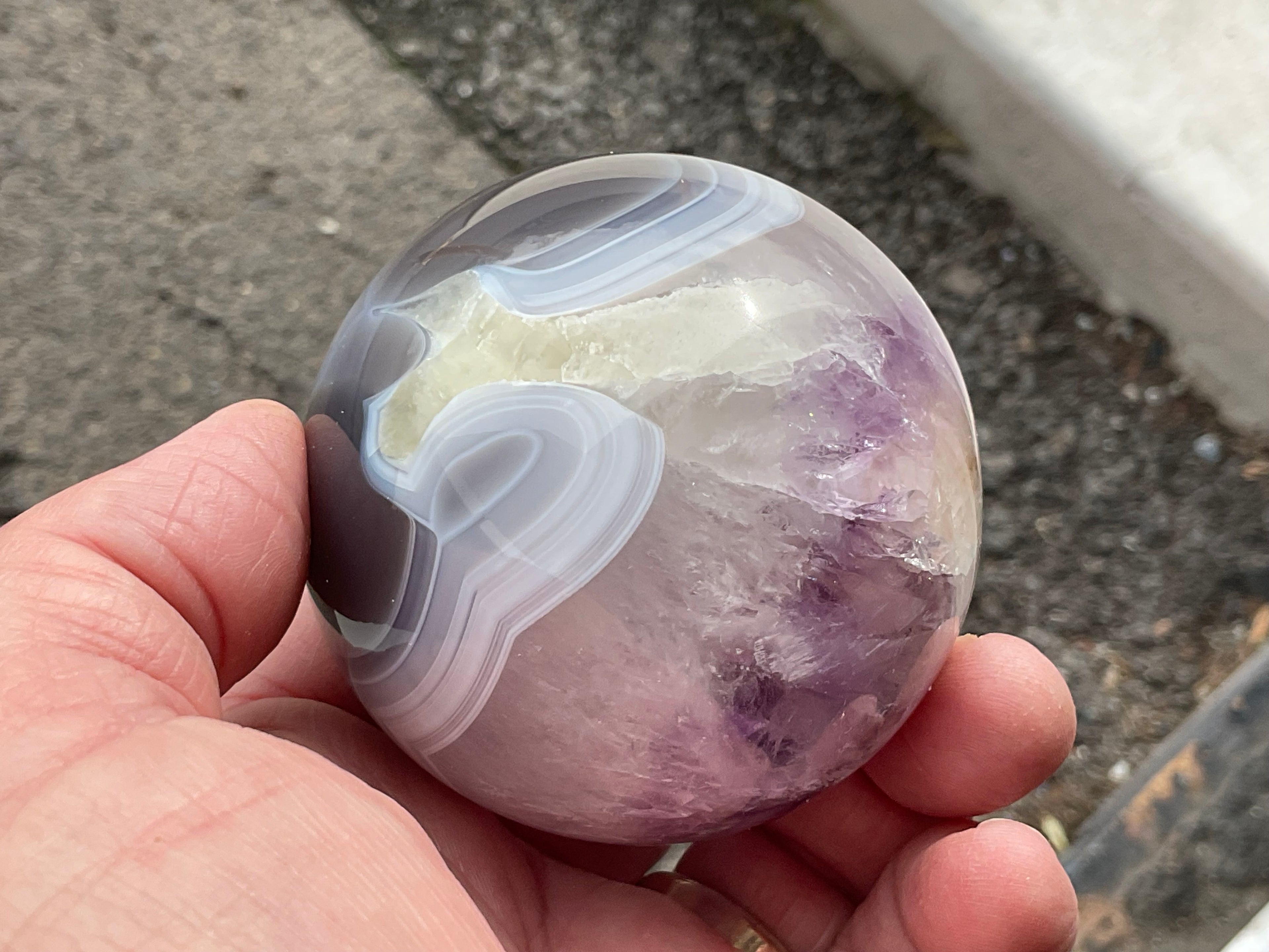 372g Amethyst Agate Sphere C