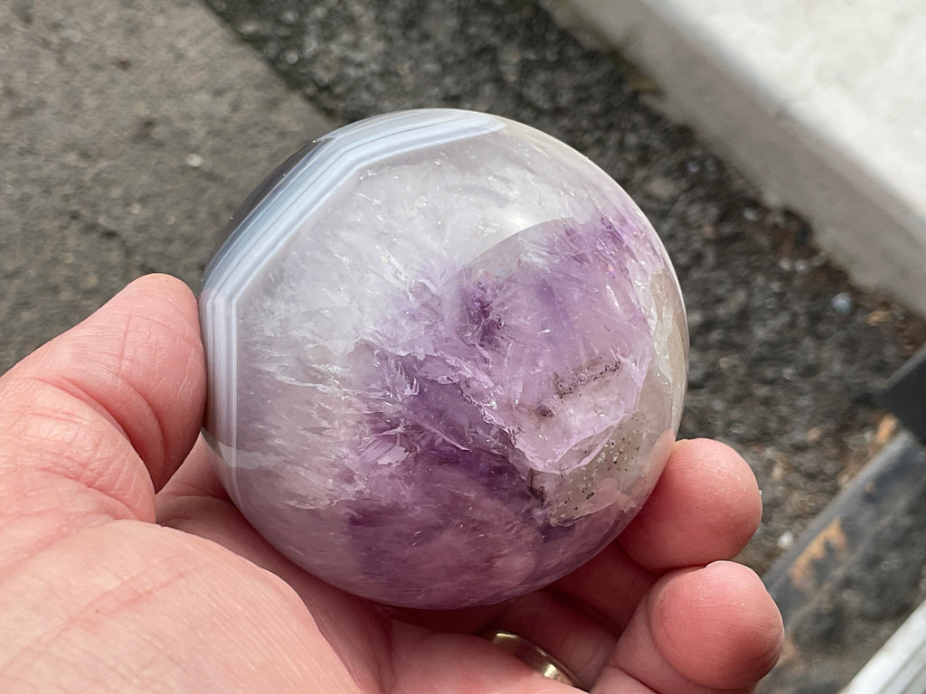 372g Amethyst Agate Sphere C