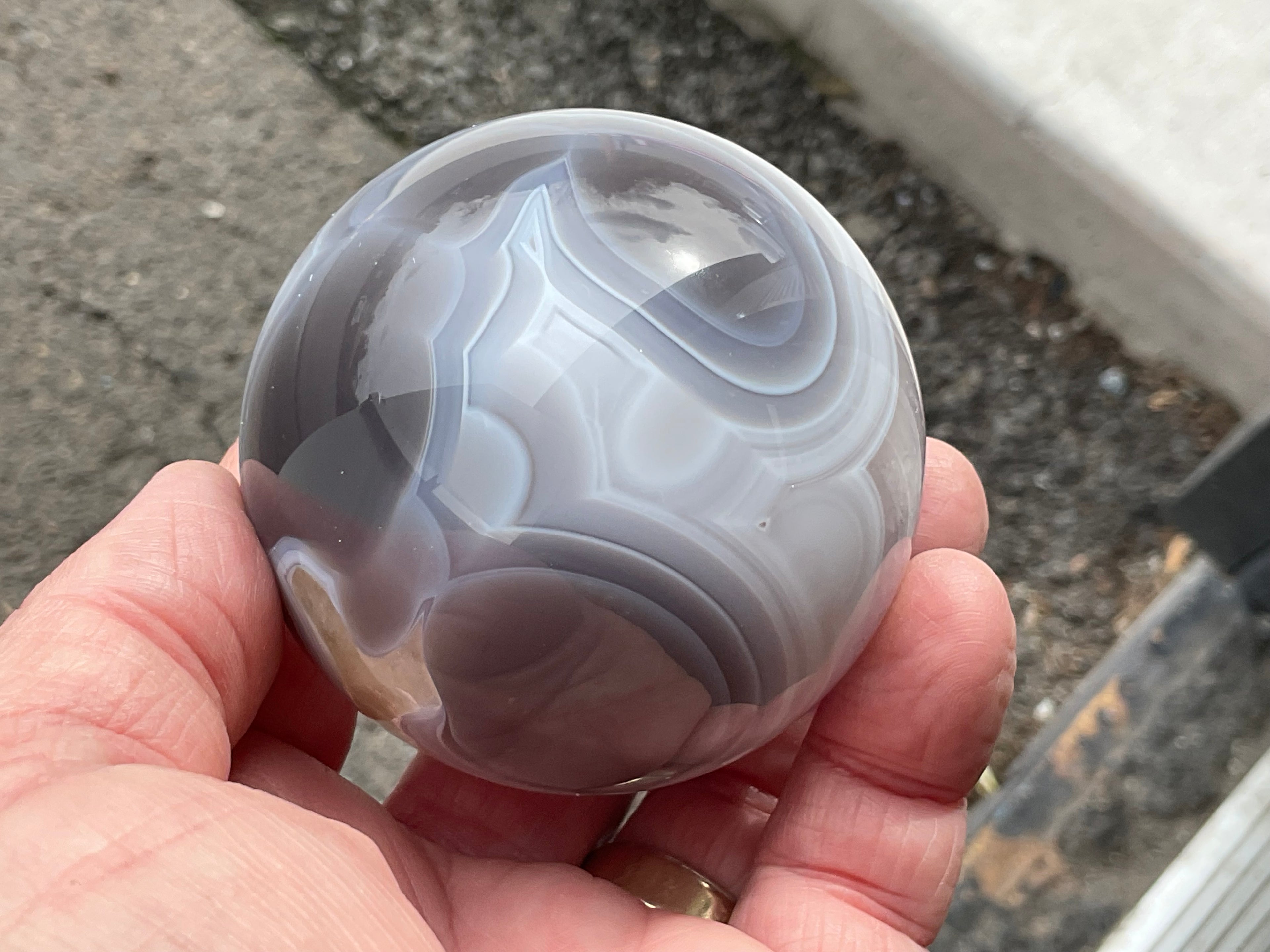 372g Amethyst Agate Sphere C