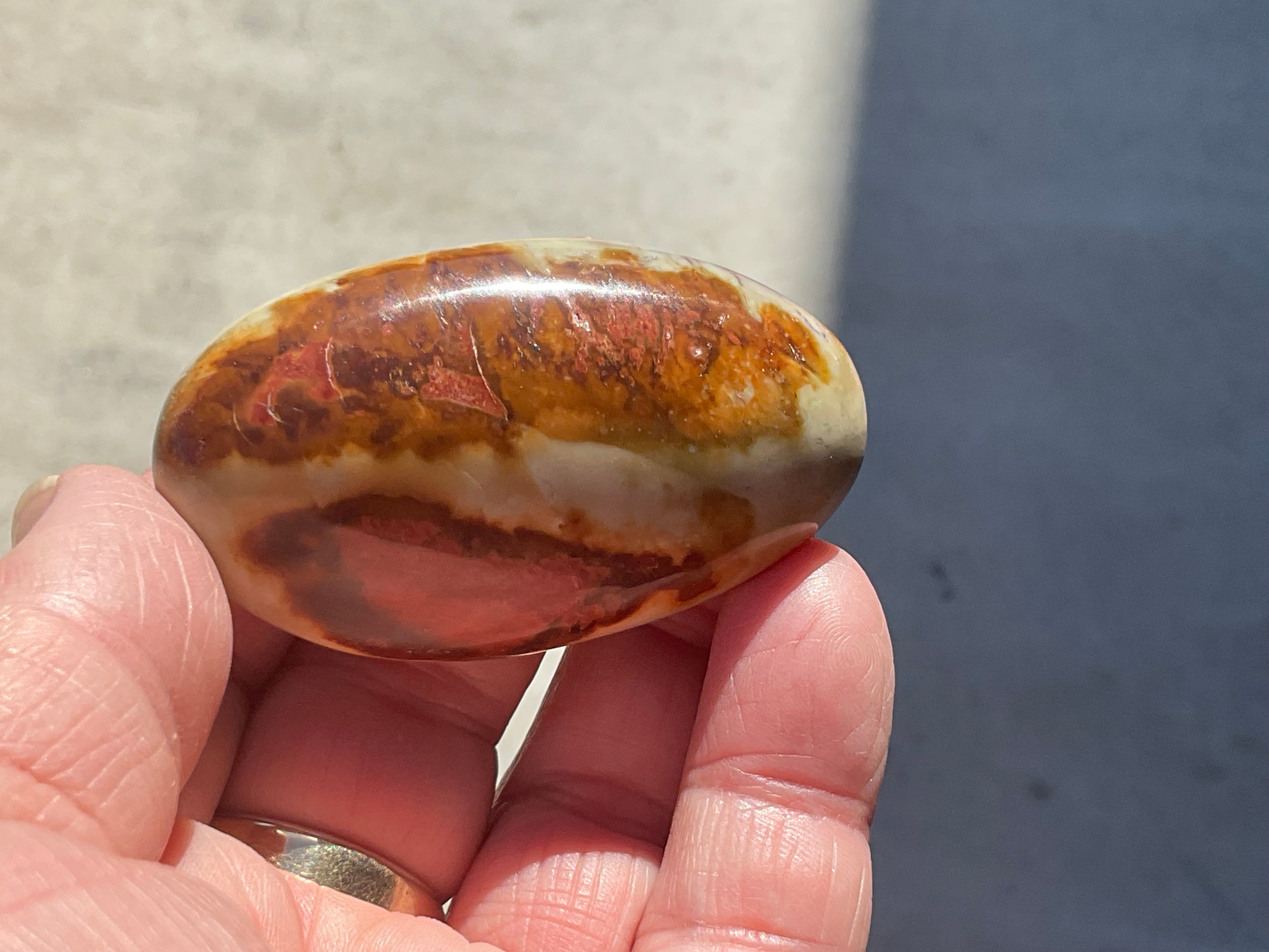 55g Polychrome Jasper Palmstone 5D