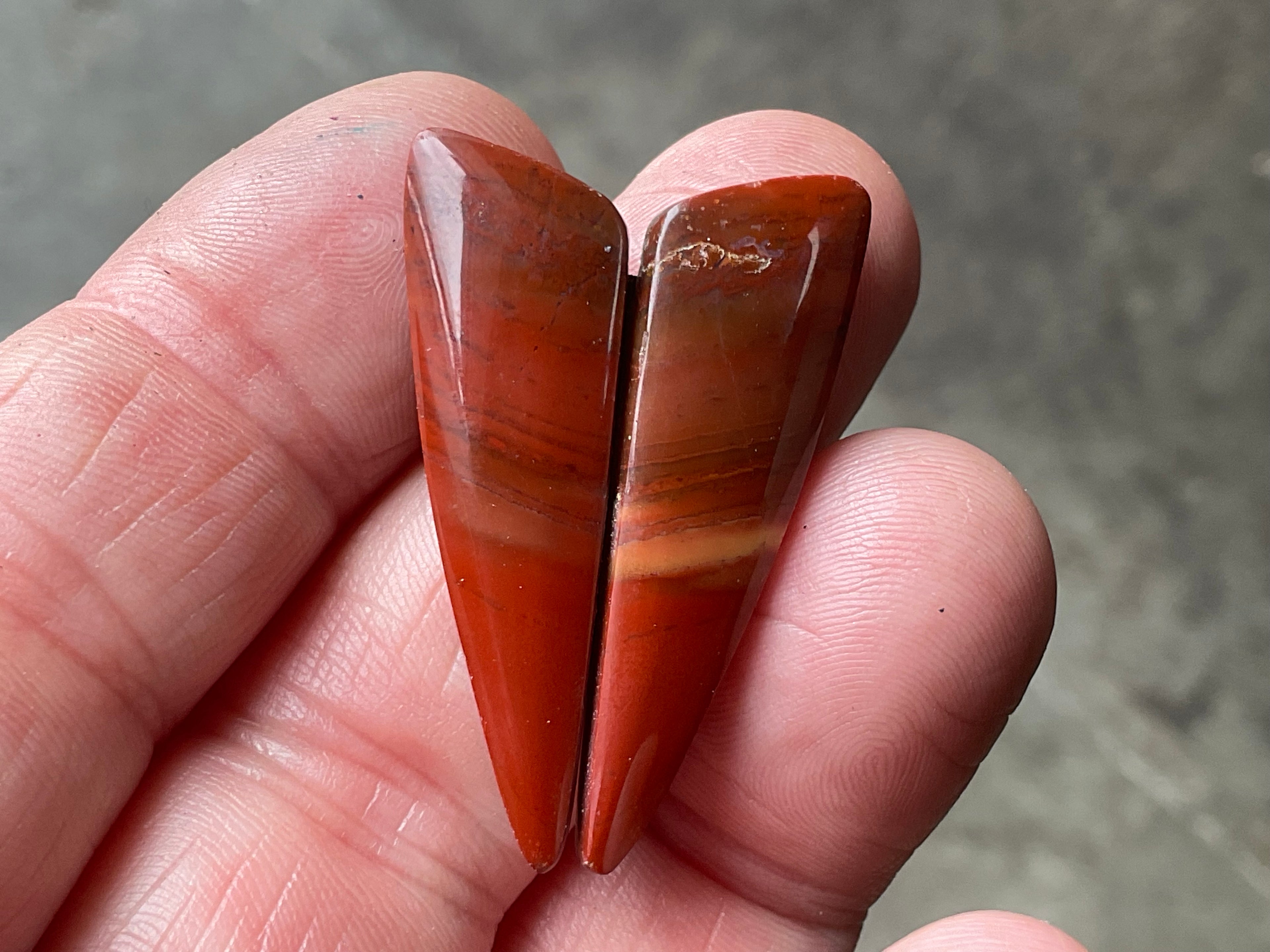 Red Jasper Cabochon Pair