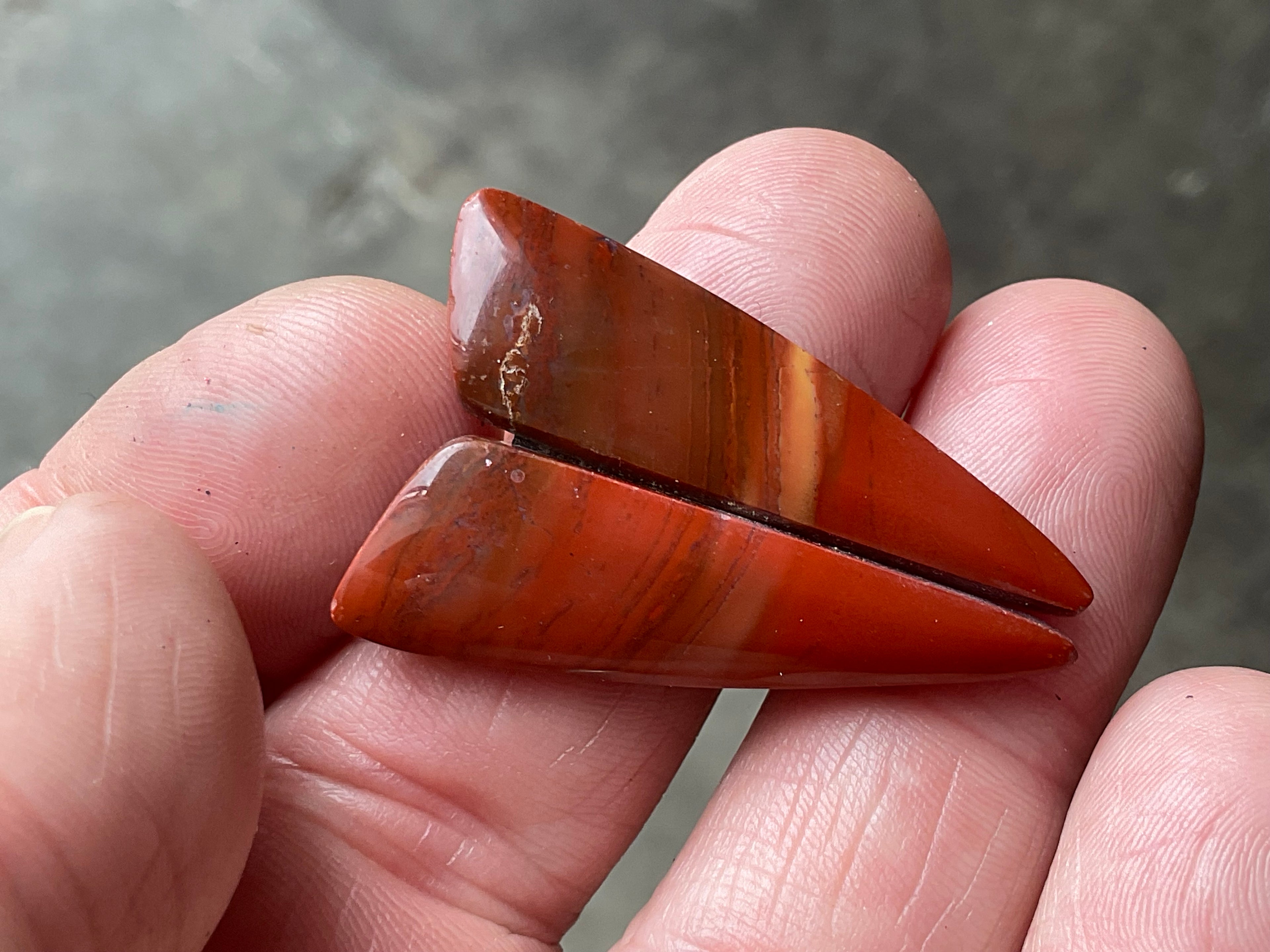 Red Jasper Cabochon Pair