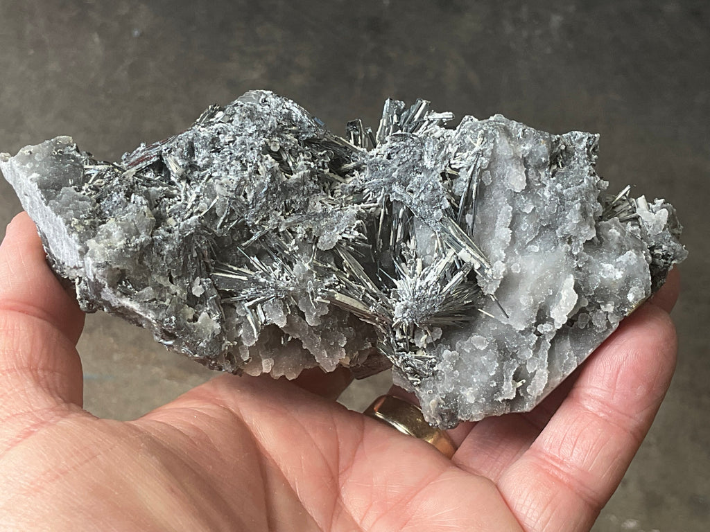 352g Stibnite in Quartz Specimen 2A