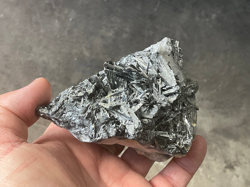 440g Stibnite in Quartz Specimen 2B