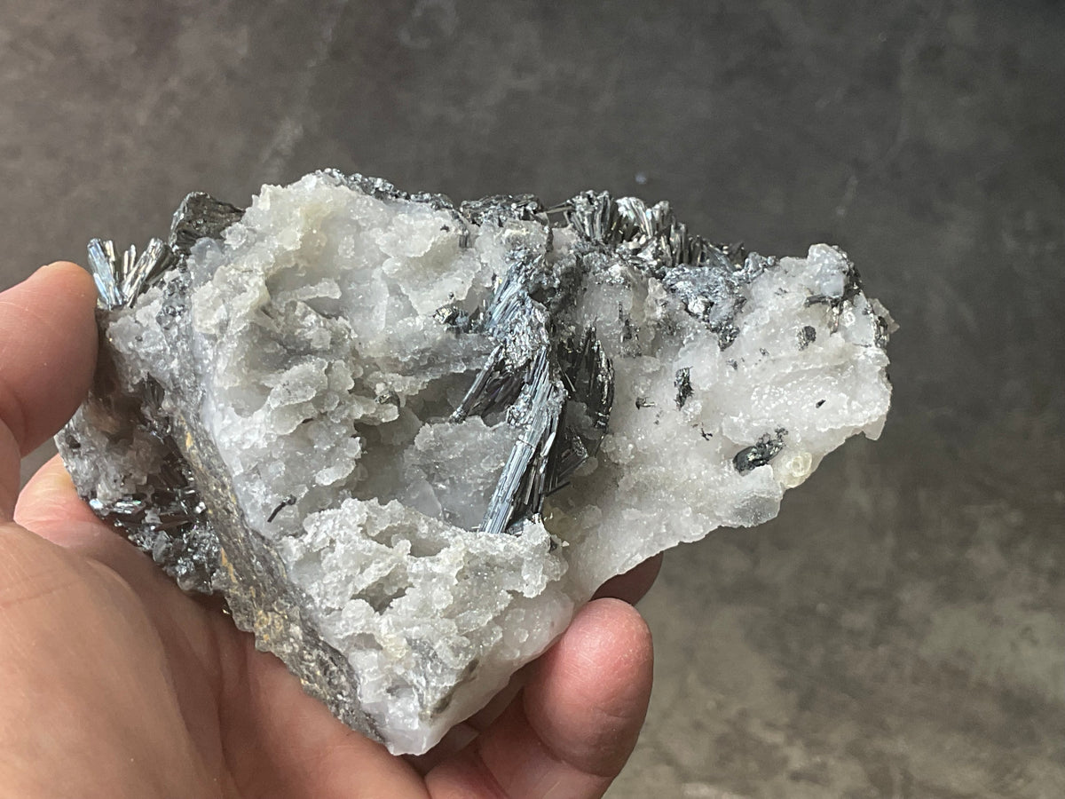 480g Stibnite in Quartz Specimen 2C
