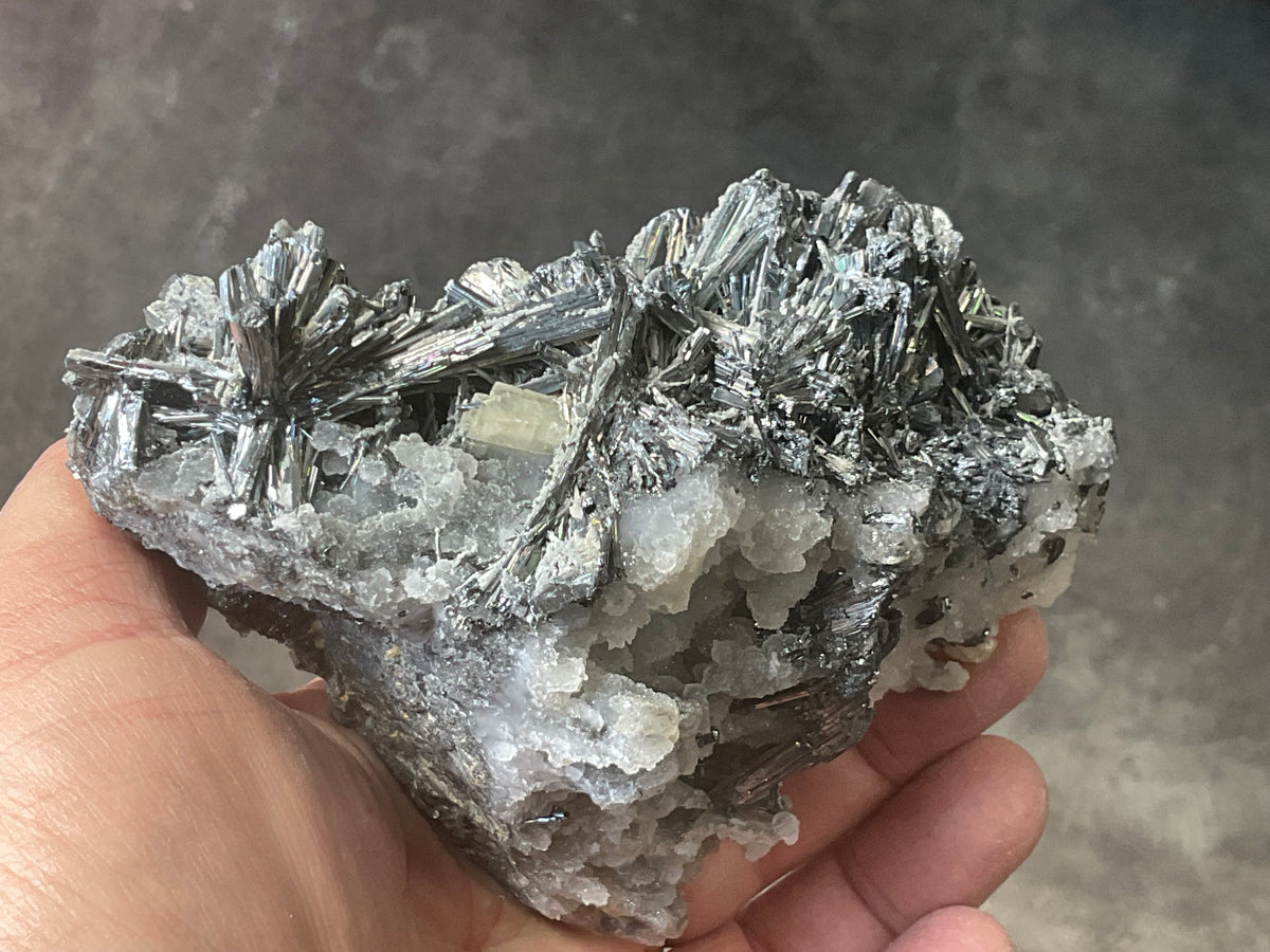 480g Stibnite in Quartz Specimen 2C